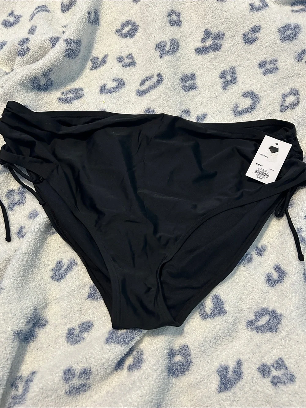SO Black Juniors Plus Swim Bottoms with Side Tie 3x